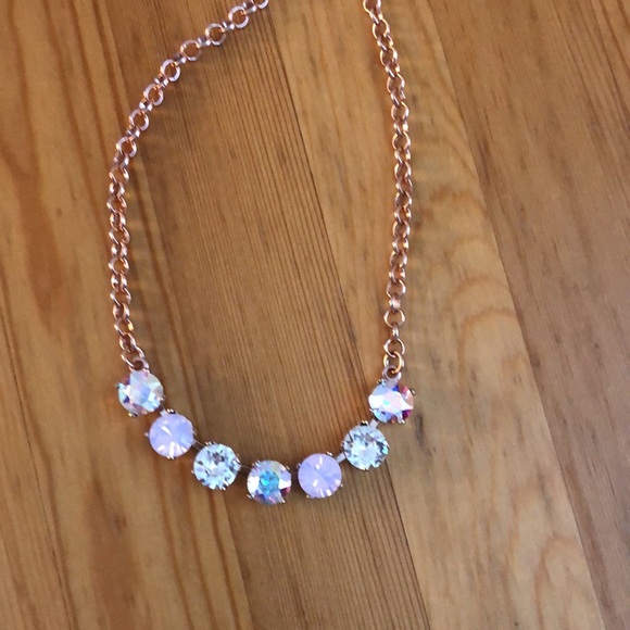 Aurora Borealis + Pink Opal Crystal Necklace - Picture 9 of 11